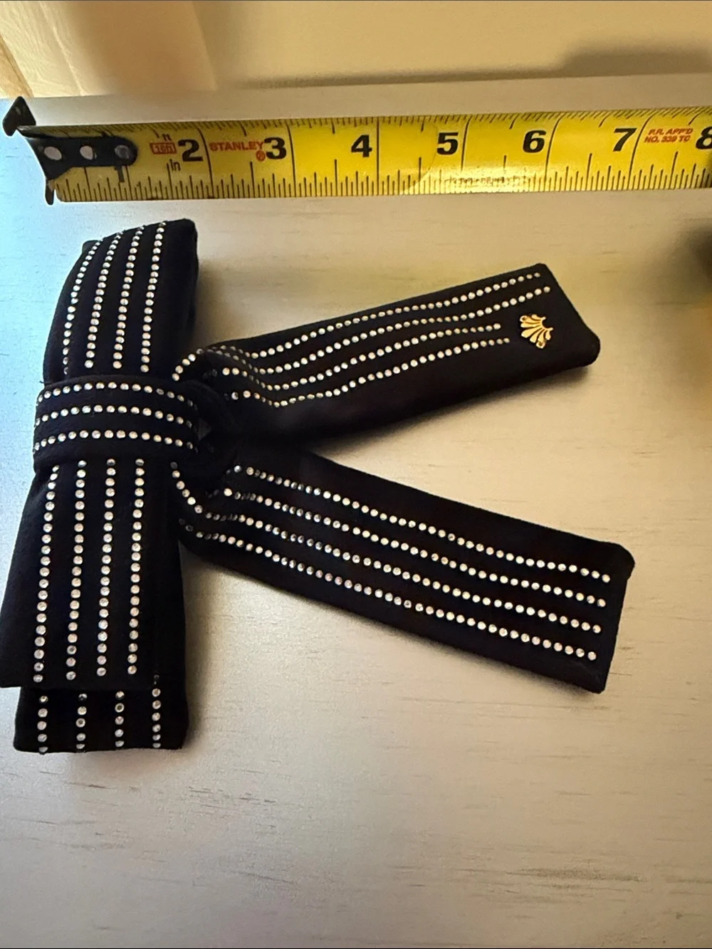 Lele Sadoughi Crystal Pinstripe Antoinette Bow Barrette
